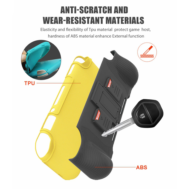 SM052 2 in 1 Protective Case for Nintendo Switch Lite Anti-Slip ABS+TPU Stand Cover with Game Card Slots