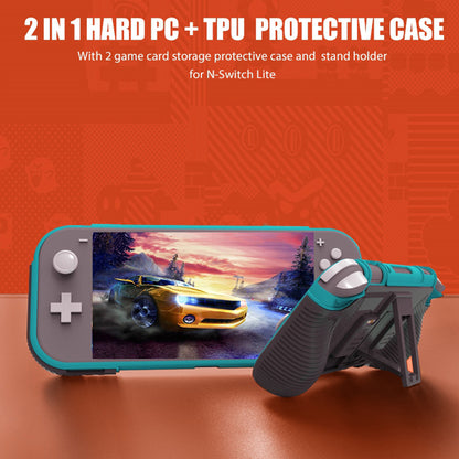 SM052 2 in 1 Protective Case for Nintendo Switch Lite Anti-Slip ABS+TPU Stand Cover with Game Card Slots