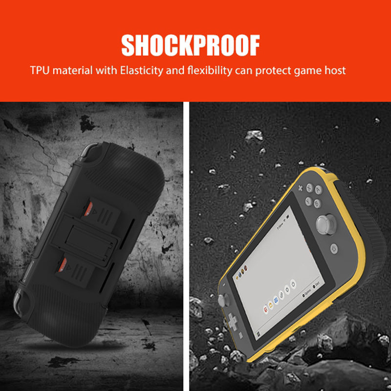 SM052 2 in 1 Protective Case for Nintendo Switch Lite Anti-Slip ABS+TPU Stand Cover with Game Card Slots