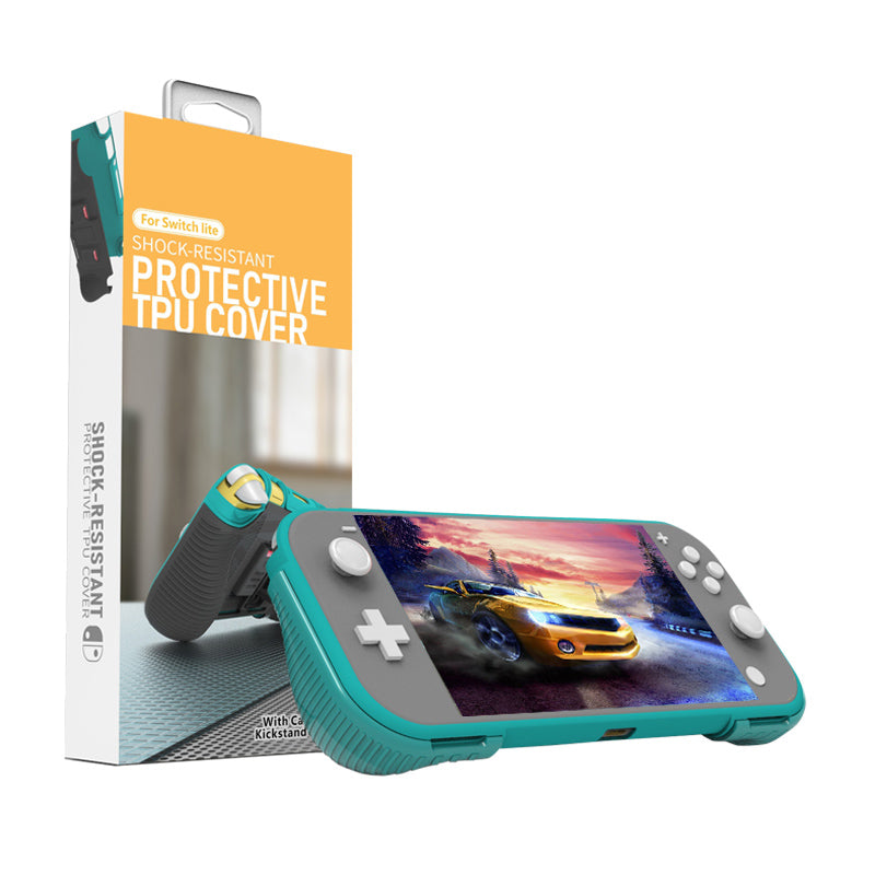 SM052 2 in 1 Protective Case for Nintendo Switch Lite Anti-Slip ABS+TPU Stand Cover with Game Card Slots