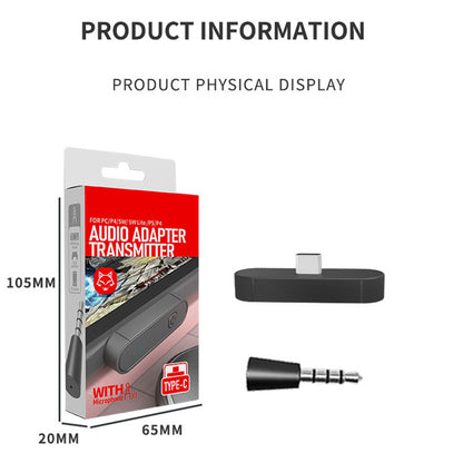 HS-SW390 For Nintendo Switch Bluetooth 5.0 USB-C Adapter Wireless Audio Transmitter with Microphone