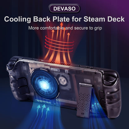 DEVASO For Steam Deck ABS Replace Back Plate Heat Dissipation Game Console Kickstand Back Cover (Upgraded 3.0 Version)