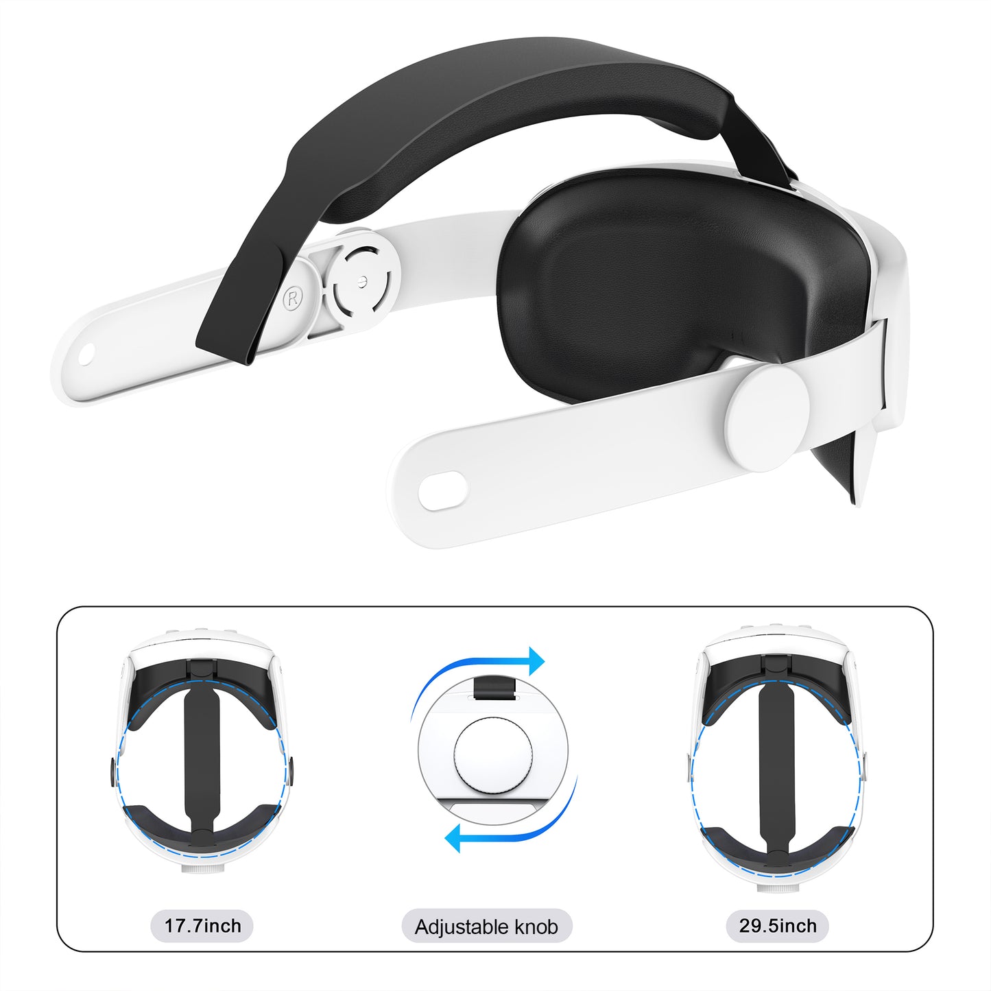 DEVASO Adjustable Head Strap for Meta Quest 3 Reduce Head Pressure Strap Replacement