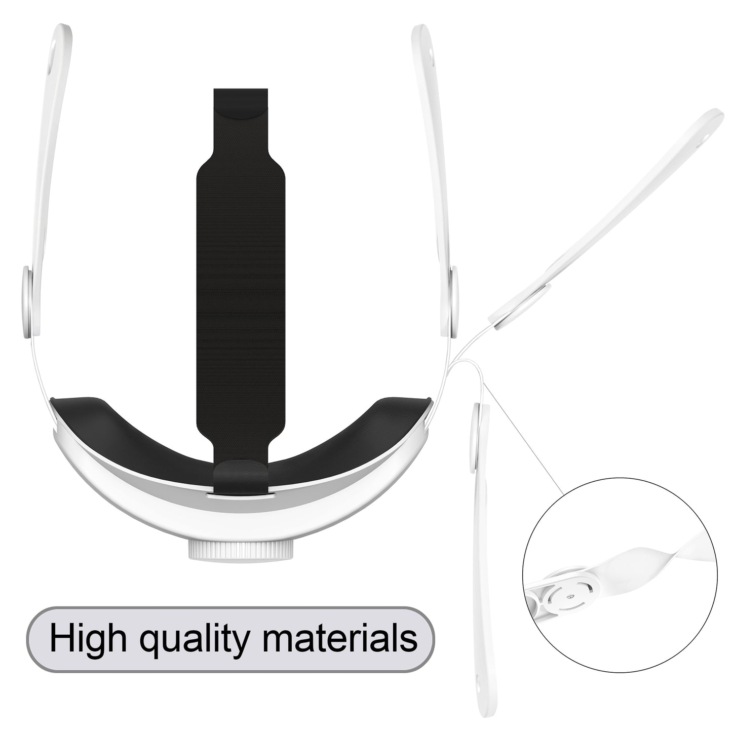 DEVASO Adjustable Head Strap for Meta Quest 3 Reduce Head Pressure Strap Replacement