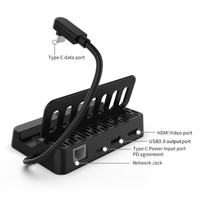 DOBE TY-2849 For Steam Deck Docking Station Converter with HD Video Port, Gigabit Ethernet, USB 2.0 and PD Fast Charging