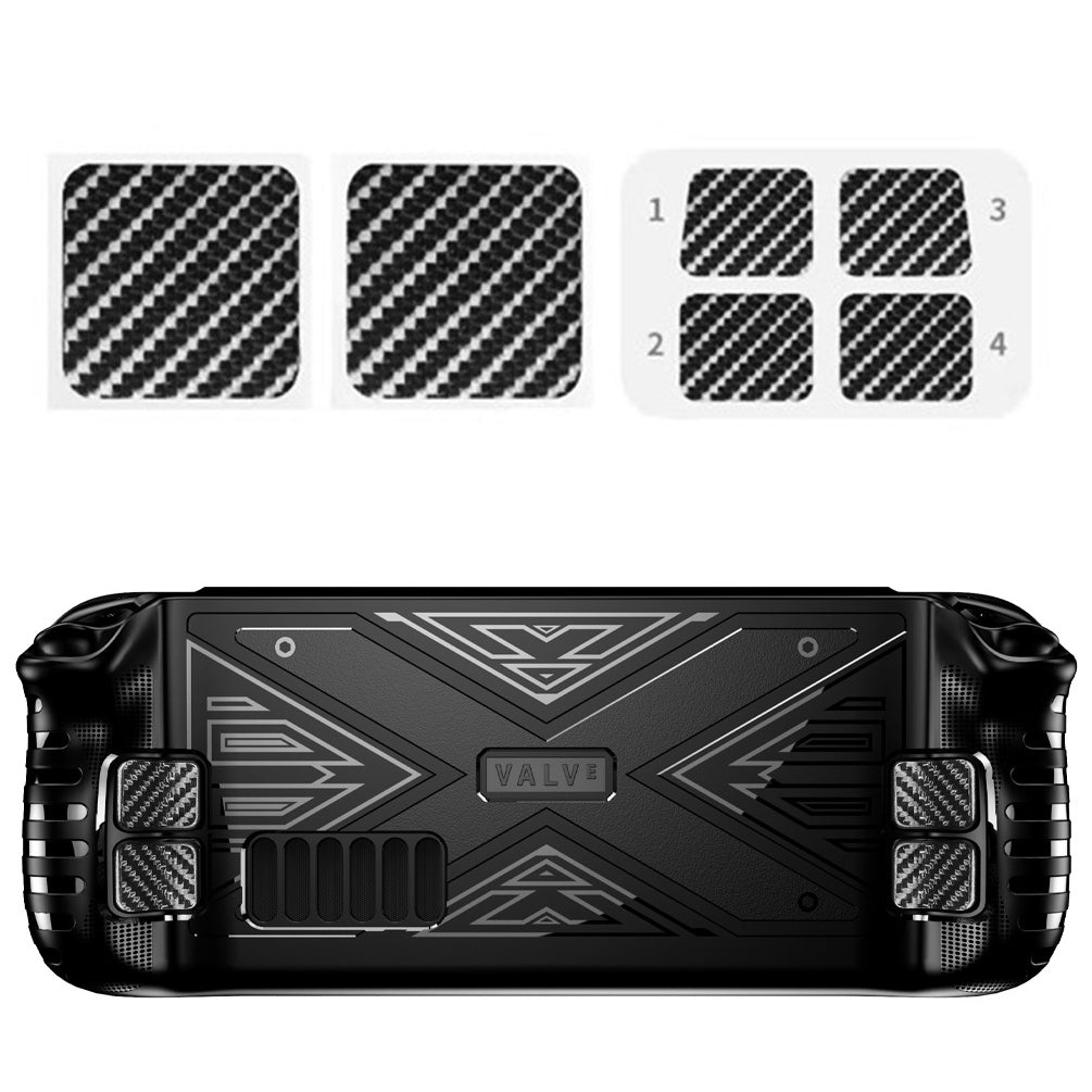 6Pcs / Set For Steam Deck Game Console Carbon Fiber Pattern PVC Decal Protective Sticker