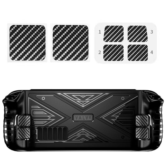 6Pcs / Set For Steam Deck Game Console Carbon Fiber Pattern PVC Decal Protective Sticker