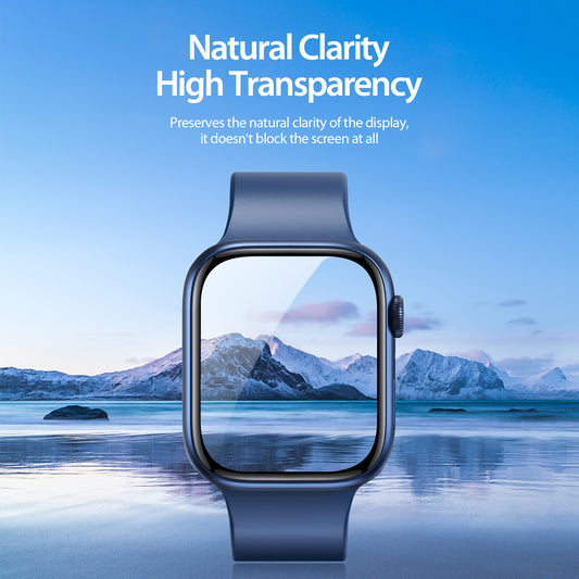DUX DUCIS 2Pcs Clear Screen Protector for Apple Watch Series 9 8 7 41mm , 3D Curved Edge TPE+PMMA Watch Film Guard