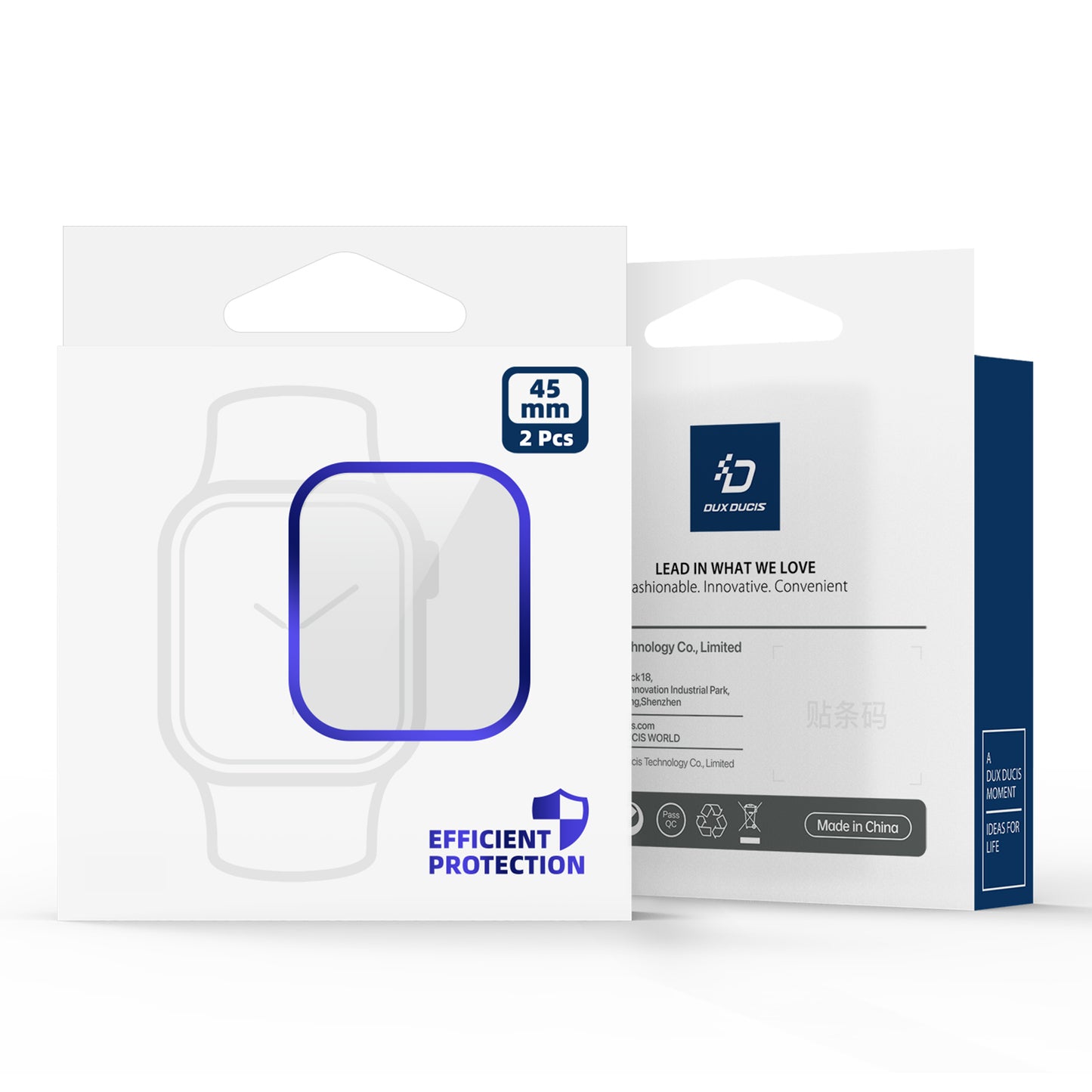 DUX DUCIS 2Pcs Clear Screen Protector for Apple Watch Series 9 8 7 41mm , 3D Curved Edge TPE+PMMA Watch Film Guard