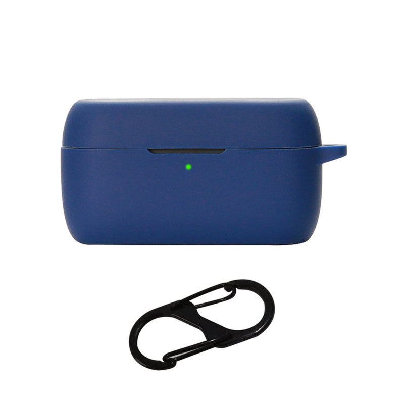 For Jabra Evolve2 Buds Wireless Bluetooth Earphones Anti-fall Carrying Case, Soft Silicone Cover with Anti-lost Buckle