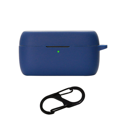 For Jabra Evolve2 Buds Wireless Bluetooth Earphones Anti-fall Carrying Case, Soft Silicone Cover with Anti-lost Buckle