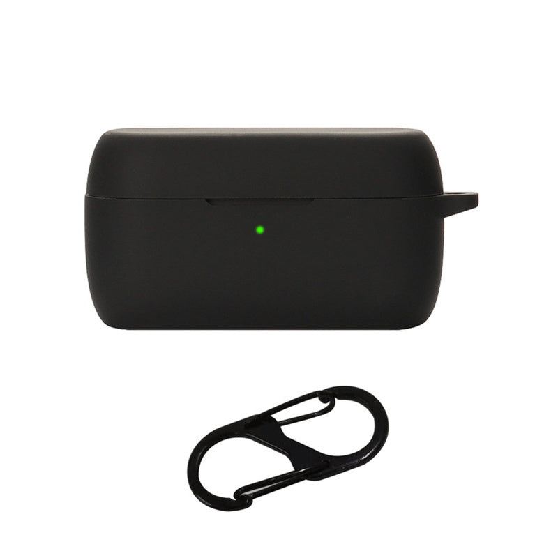 For Jabra Evolve2 Buds Wireless Bluetooth Earphones Anti-fall Carrying Case, Soft Silicone Cover with Anti-lost Buckle