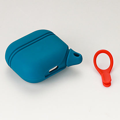 For Apple AirPods 3 Soft Silicone Protective Case Wireless Earphones Portable Cover with Carabiner