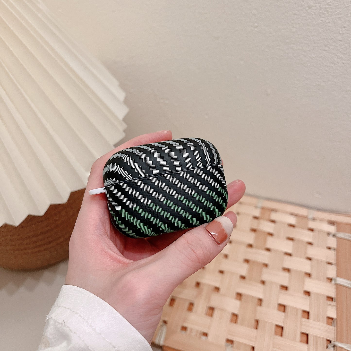 For Sony LinkBuds S / WF-LS900N Carbon Fiber Texture Dual Color Hard PC Case Bluetooth Earphone Anti-drop Cover