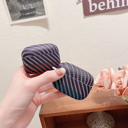 For Sony LinkBuds S / WF-LS900N Carbon Fiber Texture Dual Color Hard PC Case Bluetooth Earphone Anti-drop Cover