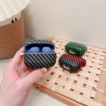 For Sony LinkBuds S / WF-LS900N Carbon Fiber Texture Dual Color Hard PC Case Bluetooth Earphone Anti-drop Cover
