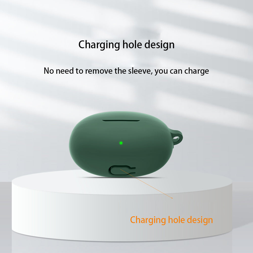 Silicone Case for Oppo Enco Free 3 Bluetooth Earphone Charging Case Sleeve Cover with Buckle