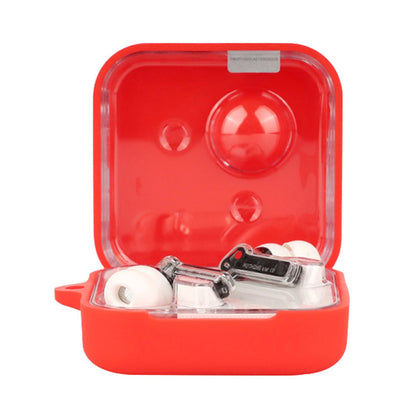 For Nothing Ear (2) Silicone Cover Wireless Bluetooth Earphone Dust-proof Case with Anti-lost Buckle