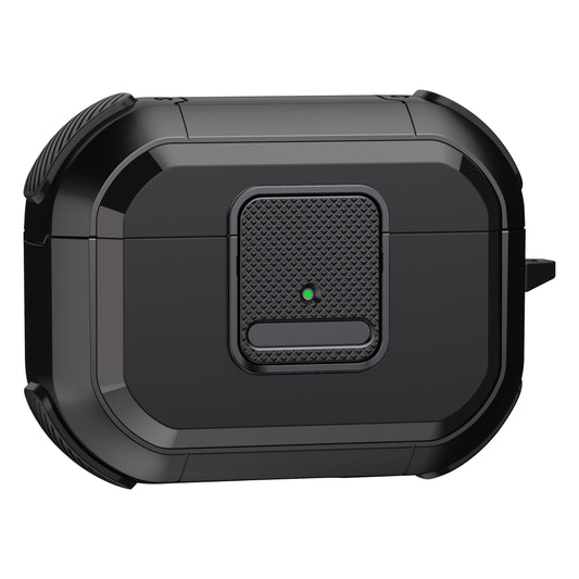 Shockproof Case for Apple AirPods Pro Case Cover with Lock, Carabiner TWS Headset TPU PC Shell