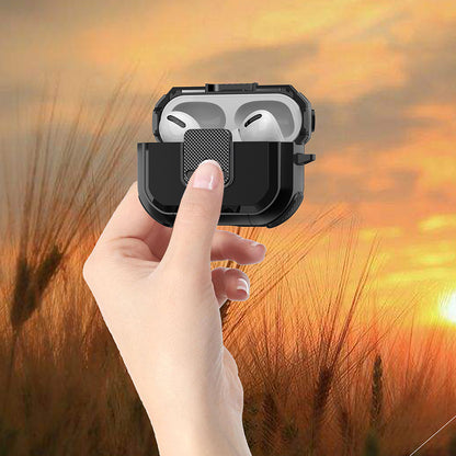 Shockproof Case for Apple AirPods Pro Case Cover with Lock, Carabiner TWS Headset TPU PC Shell