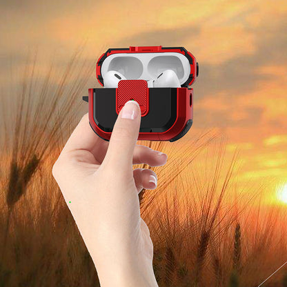 TPU PC Cover for AirPods Pro 2 Case Bluetooth Headset Protective Case with Lock, Carabiner