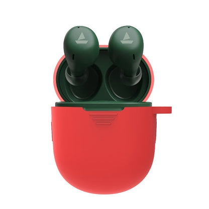 For BOAT Airdopes 381 Protective Sleeve Bluetooth Earphone Charging Case Silicone Cover with Buckle