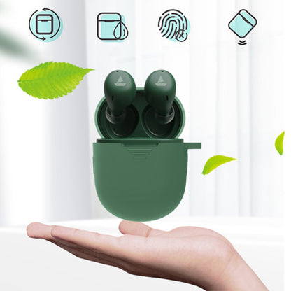 For BOAT Airdopes 381 Protective Sleeve Bluetooth Earphone Charging Case Silicone Cover with Buckle