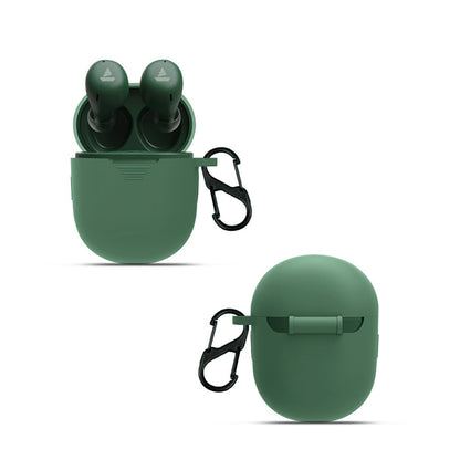 For BOAT Airdopes 381 Protective Sleeve Bluetooth Earphone Charging Case Silicone Cover with Buckle