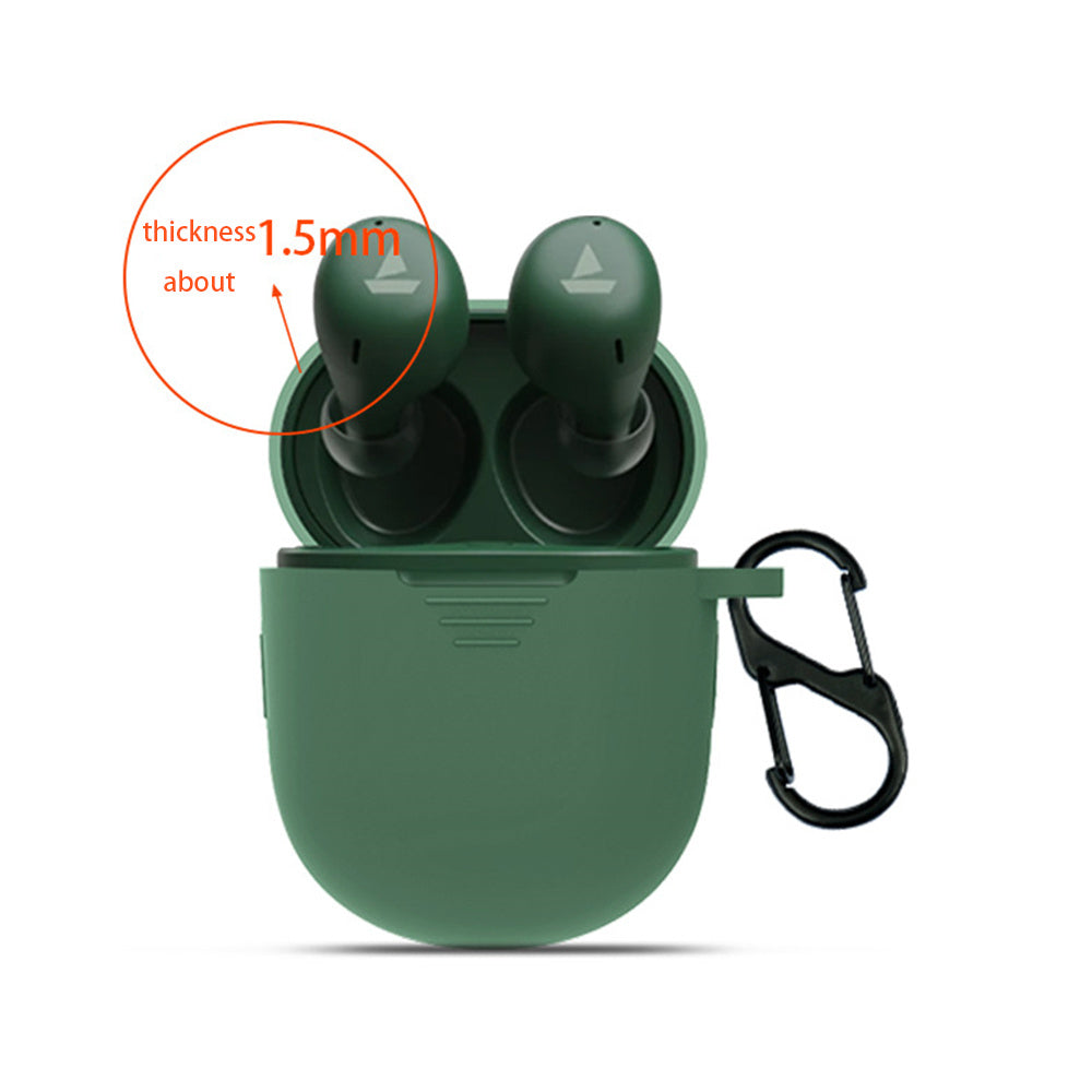 For BOAT Airdopes 381 Protective Sleeve Bluetooth Earphone Charging Case Silicone Cover with Buckle