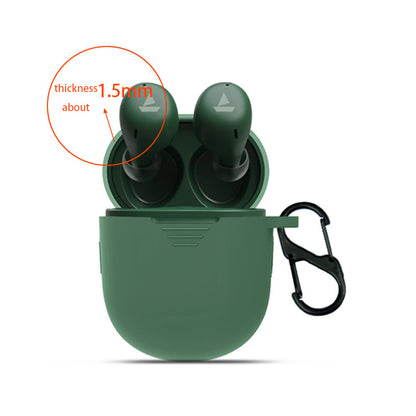 For BOAT Airdopes 381 Protective Sleeve Bluetooth Earphone Charging Case Silicone Cover with Buckle