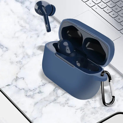 Anti-dust Silicone Cover for BOAT Airdopes 161 Bluetooth Earphone Protective Sleeve with Carabiner
