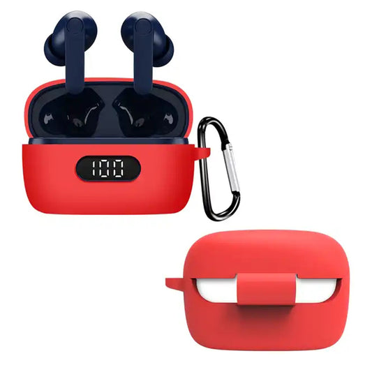 Drop-proof Silicone Cover for BOAT Airdopes 121 Pro Bluetooth Earphone Protective Sleeve with Carabiner