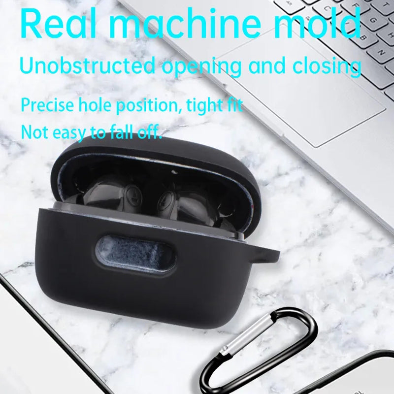 Drop-proof Silicone Cover for BOAT Airdopes 121 Pro Bluetooth Earphone Protective Sleeve with Carabiner