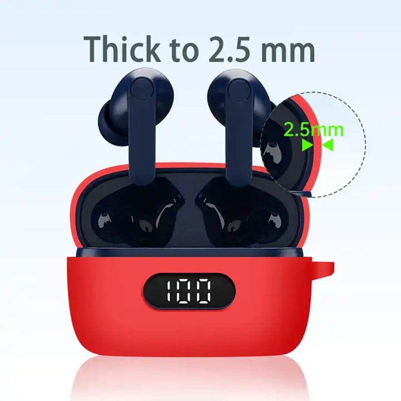 Drop-proof Silicone Cover for BOAT Airdopes 121 Pro Bluetooth Earphone Protective Sleeve with Carabiner