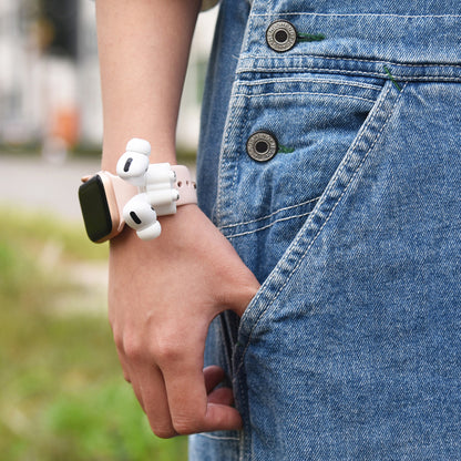 For AirPods Pro 2 6-in-1 Silicone Protective Cover + Anti-lost Rope + Storage Case + Brush + Watch Band Earbud Holder + Hand Rope