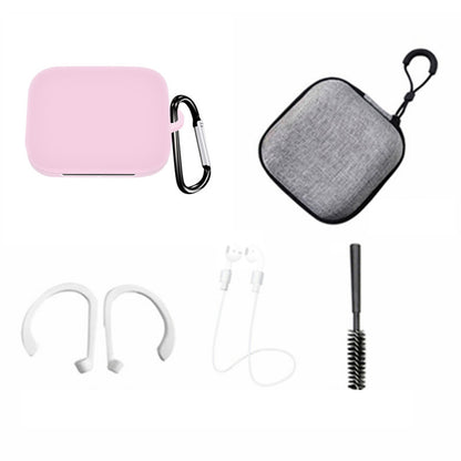 For OnePlus Buds Pro Silicone Cover Anti-lost Rope Hanging Buckle Ear Hook Brush Storage Bag 6-in-1 Accessories Kit