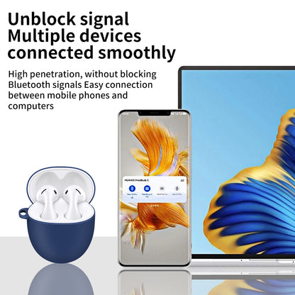 Silicone Case for Huawei FreeBuds 5 Protective Cover Anti-Fall Bluetooth Headset Protector with Hook
