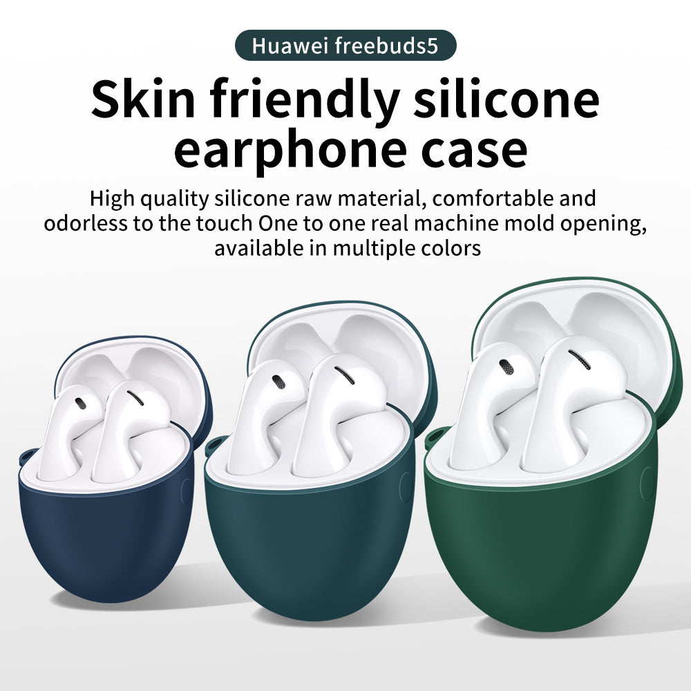 Silicone Case for Huawei FreeBuds 5 Protective Cover Anti-Fall Bluetooth Headset Protector with Hook