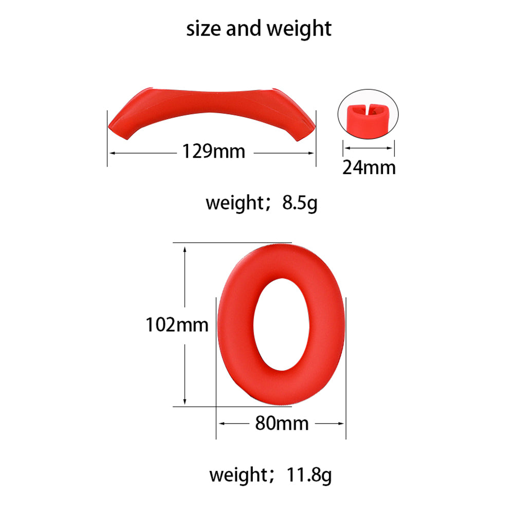 1 Pair Silicone Earmuff Cushion Replacement with 1 Headband Cover for Sony WH-CH720N Headphone