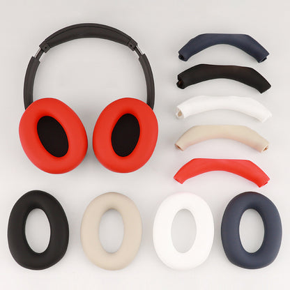 1 Pair Silicone Earmuff Cushion Replacement with 1 Headband Cover for Sony WH-CH720N Headphone