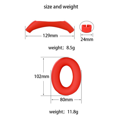 1 Pair Silicone Earmuff Cushion Replacement with 1 Headband Cover for Sony WH-CH720N Headphone