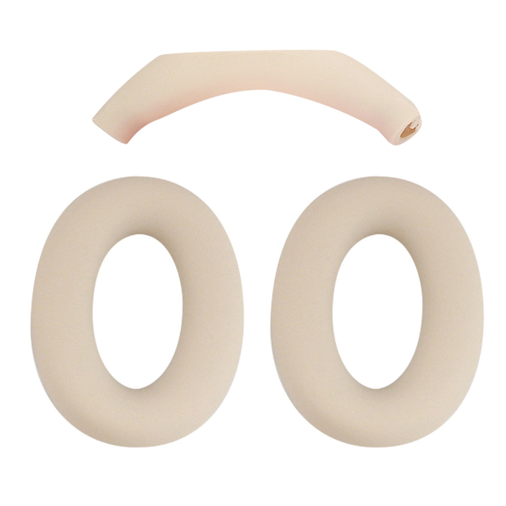 1 Pair Silicone Earmuff Cushion Replacement with 1 Headband Cover for Sony WH-CH720N Headphone