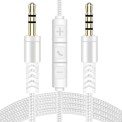 1.2m 3.5mm to 3.5mm Male to Male Stereo Audio Aux Cable Headphone Cord with Press Key Volume Control Mic