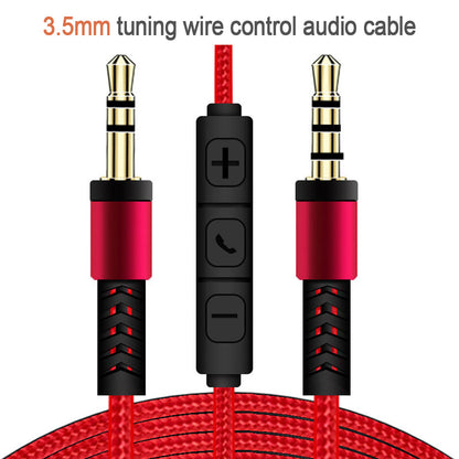 1.2m 3.5mm to 3.5mm Male to Male Stereo Audio Aux Cable Headphone Cord with Press Key Volume Control Mic