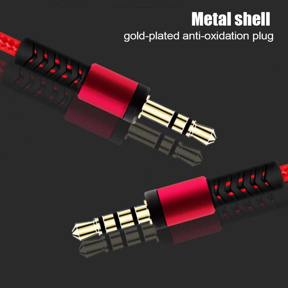 1.2m 3.5mm to 3.5mm Male to Male Stereo Audio Aux Cable Headphone Cord with Press Key Volume Control Mic