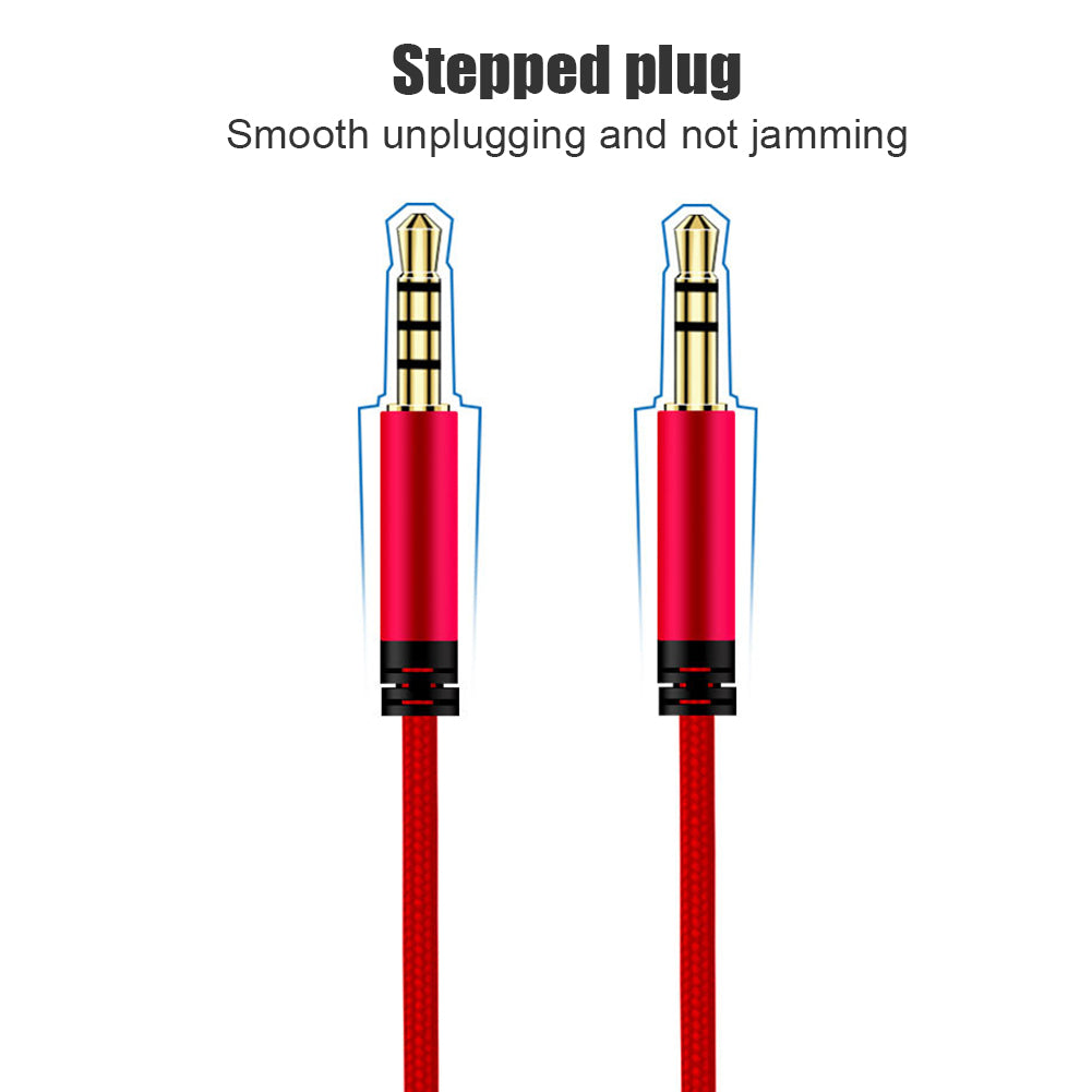 1.2m Earphone Cable Audio Extension Cable Jack 3.5mm to 3.5mm Male to Male Aux Cable Cord with Sliding Volume Control Mic
