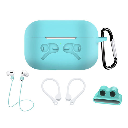 5-in-1 Silicone Case for Apple AirPods Pro Protective Case Set with Neck Strap, Earphone Holder