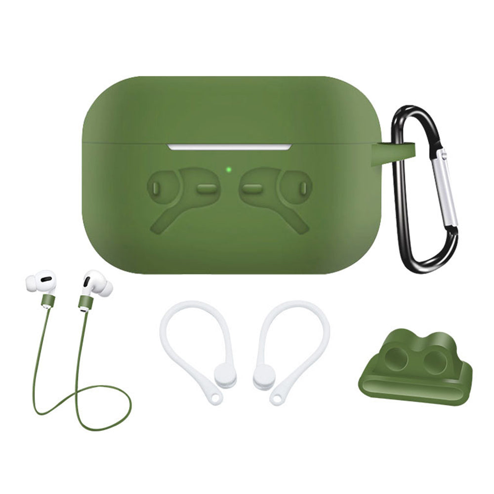 5-in-1 Silicone Case for Apple AirPods Pro Protective Case Set with Neck Strap, Earphone Holder