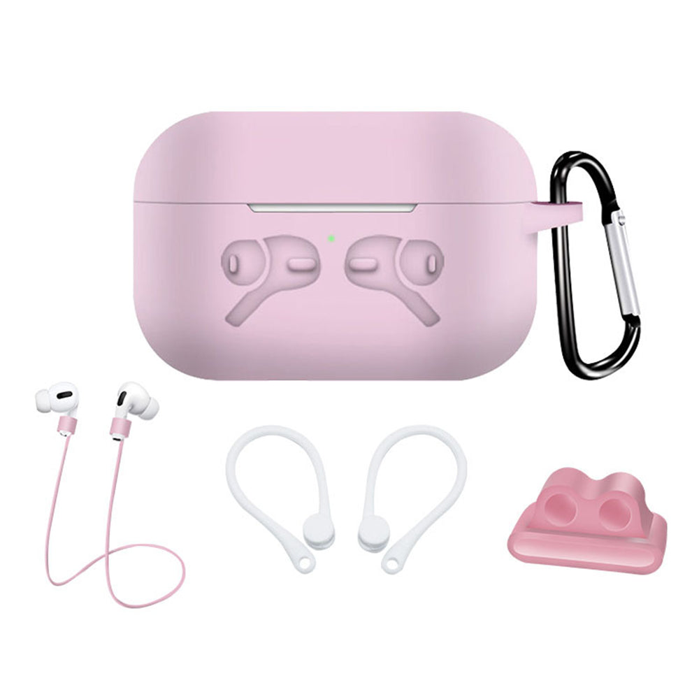5-in-1 Silicone Case for Apple AirPods Pro Protective Case Set with Neck Strap, Earphone Holder