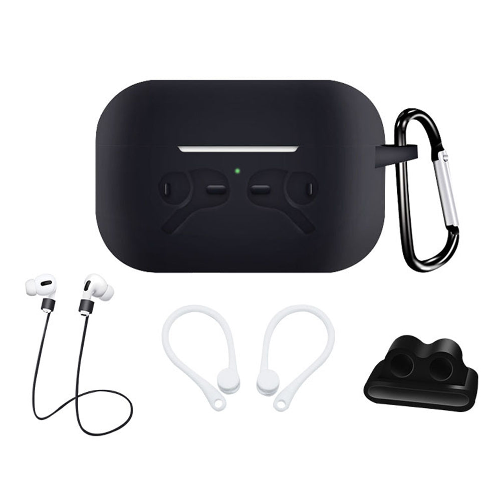 5-in-1 Silicone Case for Apple AirPods Pro Protective Case Set with Neck Strap, Earphone Holder